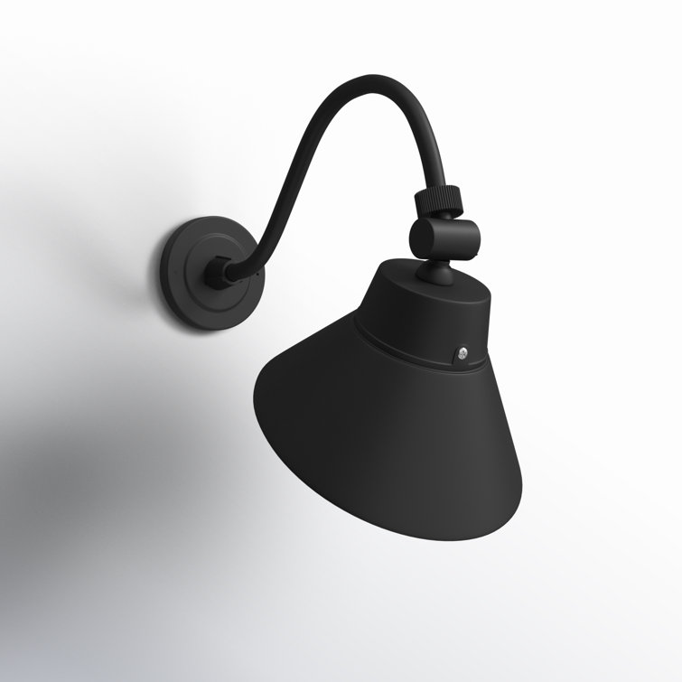 Black Iron 10" LED Gooseneck Wall Light