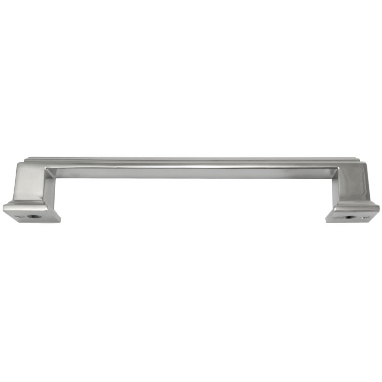 Beacon Hill Polished Nickel Rectangular Bar Pull with Mounting Hardware