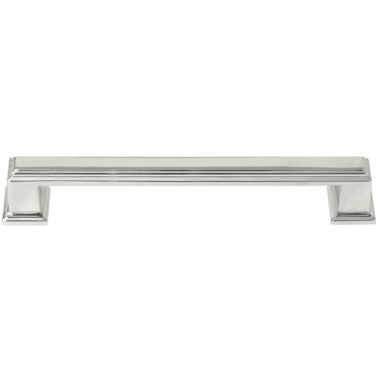 Beacon Hill Polished Nickel Rectangular Bar Pull with Mounting Hardware