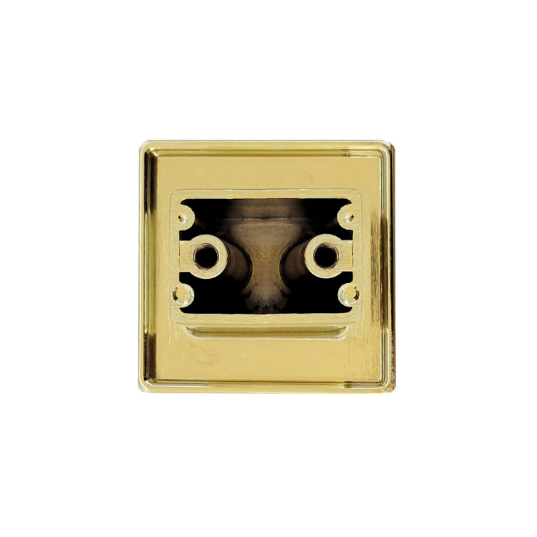 Metro Satin Brass Square Cabinet Knob with Mounting Hardware