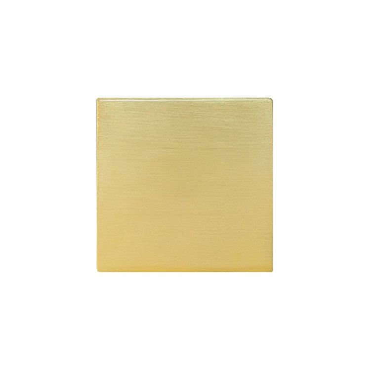 Metro Satin Brass Square Cabinet Knob with Mounting Hardware