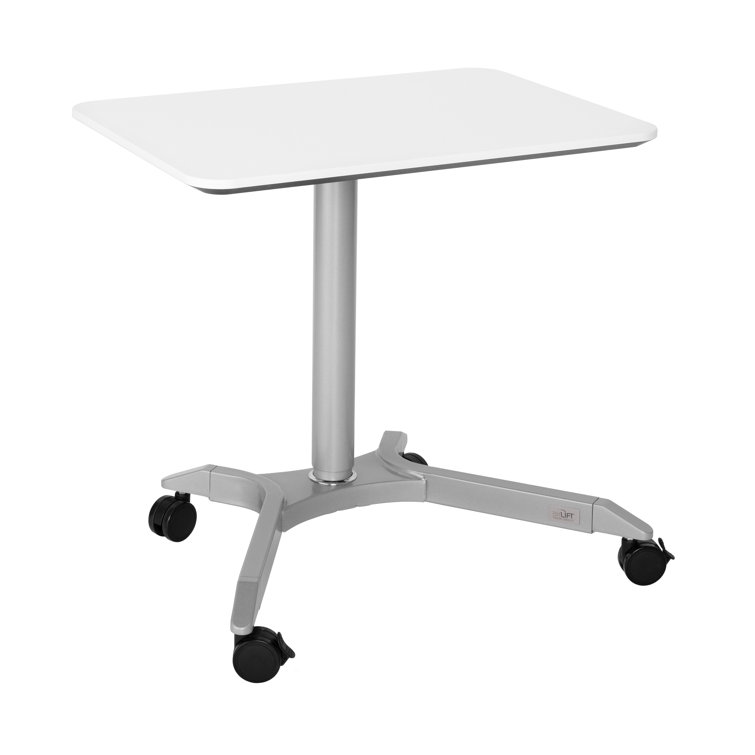 AirLift XL 28" White Pneumatic Adjustable Sit-Stand Mobile Desk