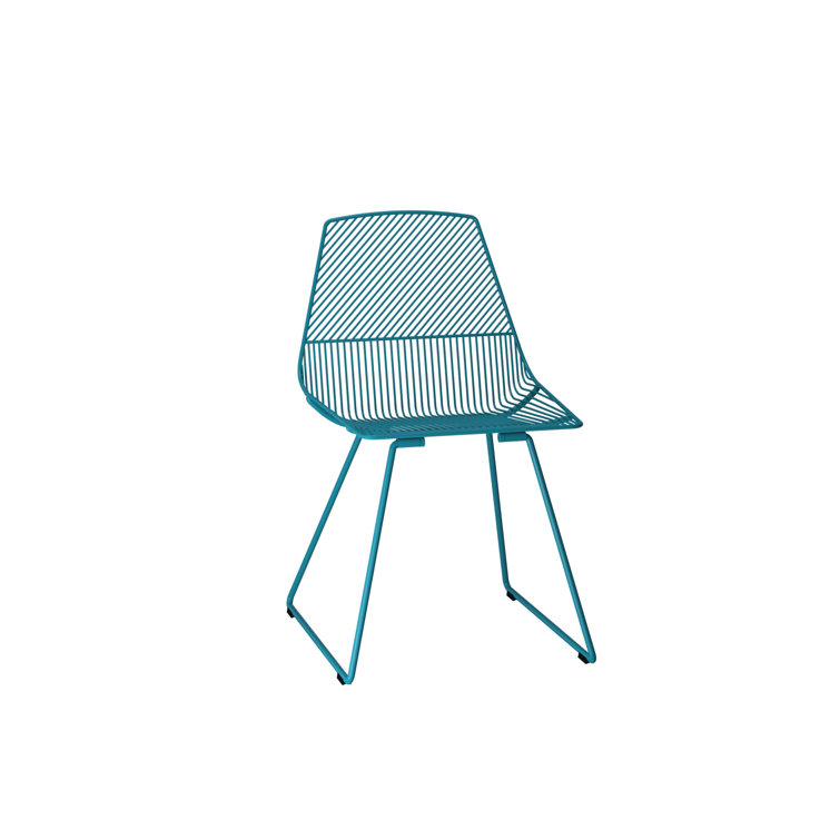 Peacock Blue Metal Wire Dining Chair