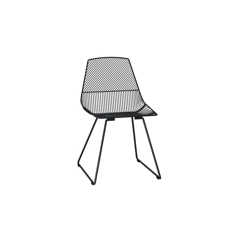 Ethel Black Wire Artistic Armless Patio Dining Chair
