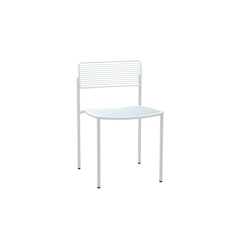 Rachel White Galvanized Iron Slat Back Dining Chair