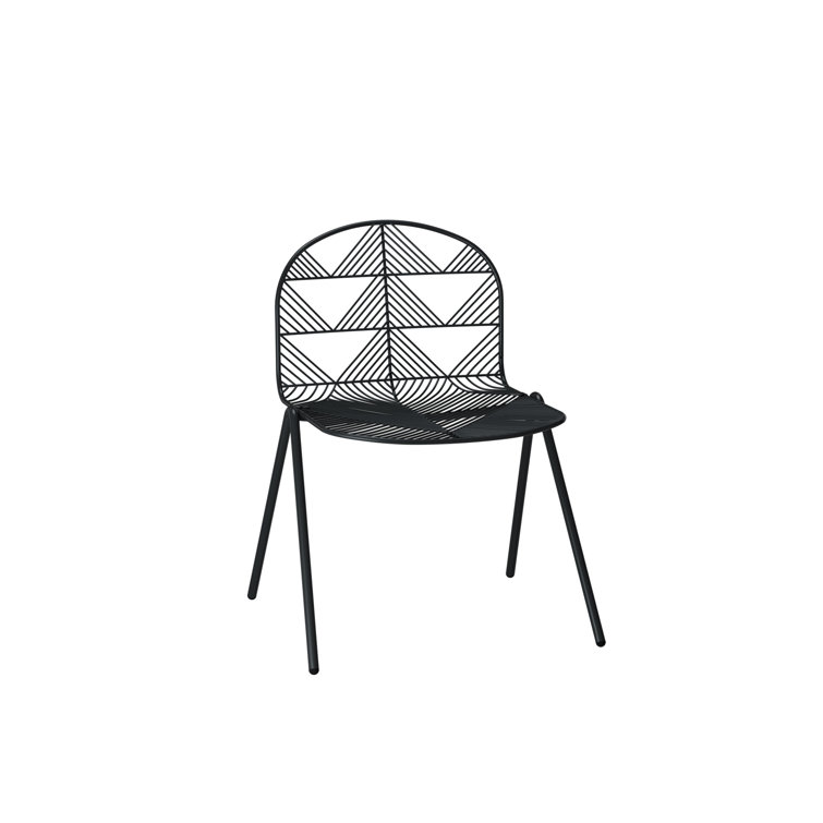 Betty Black Metal Windsor Back Indoor/Outdoor Stacking Chair