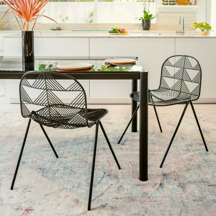 Betty Black Metal Windsor Back Indoor/Outdoor Stacking Chair