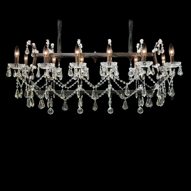Black Crystal 12-Light Candle Chandelier