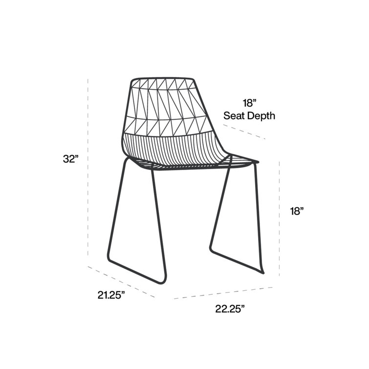 Stacking Lucy Modern Wire Dining Chair in White