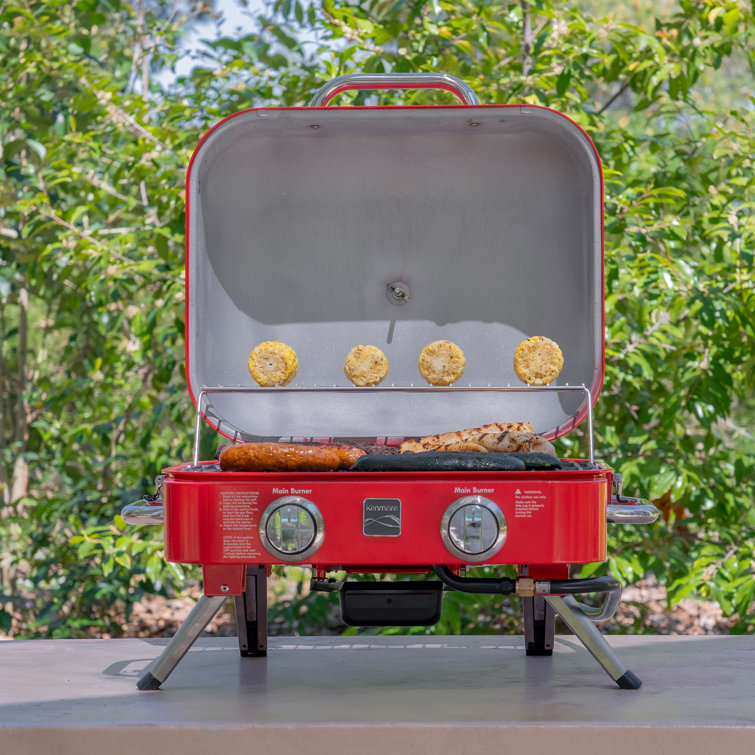 Kenmore Red 2-Burner Portable Tabletop Propane Gas Grill