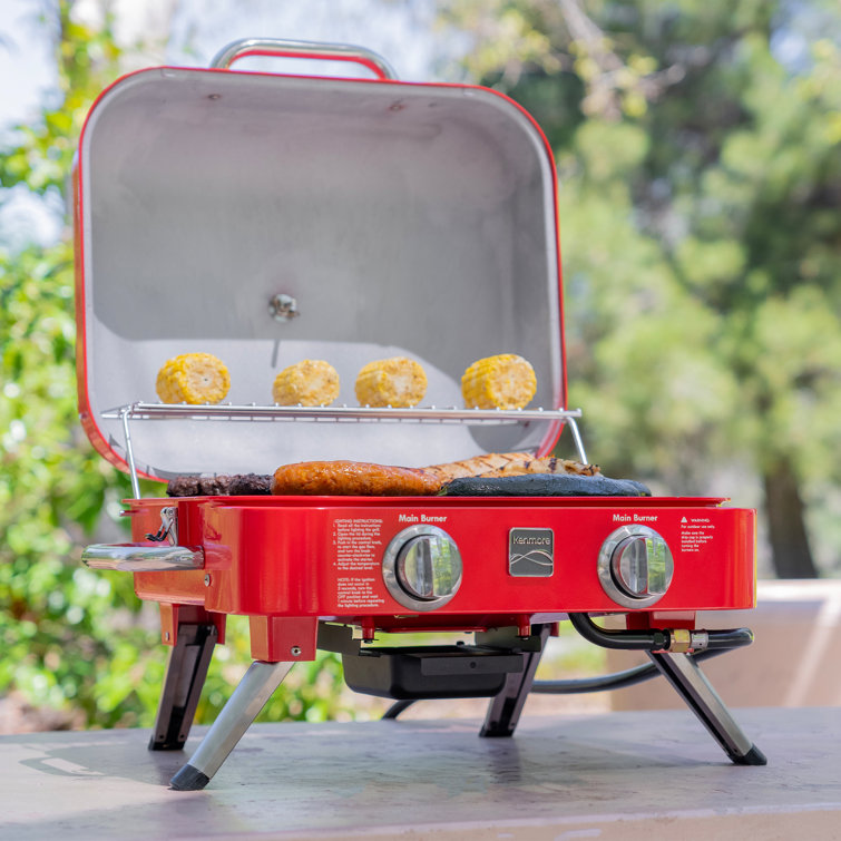 Kenmore Red 2-Burner Portable Tabletop Propane Gas Grill