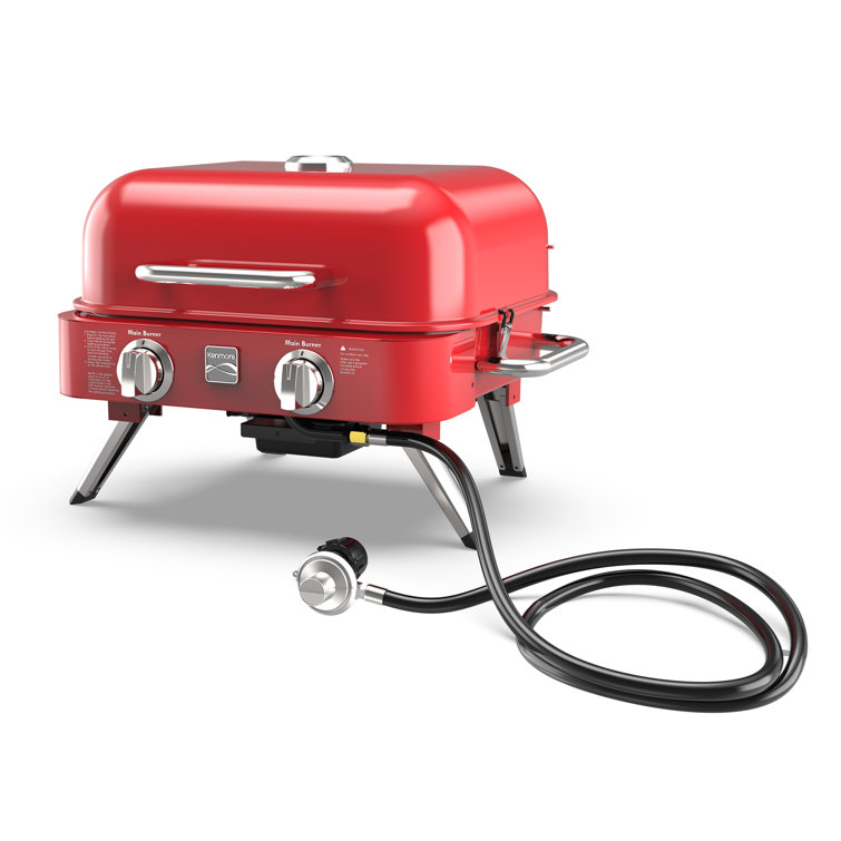 Kenmore Red 2-Burner Portable Tabletop Propane Gas Grill