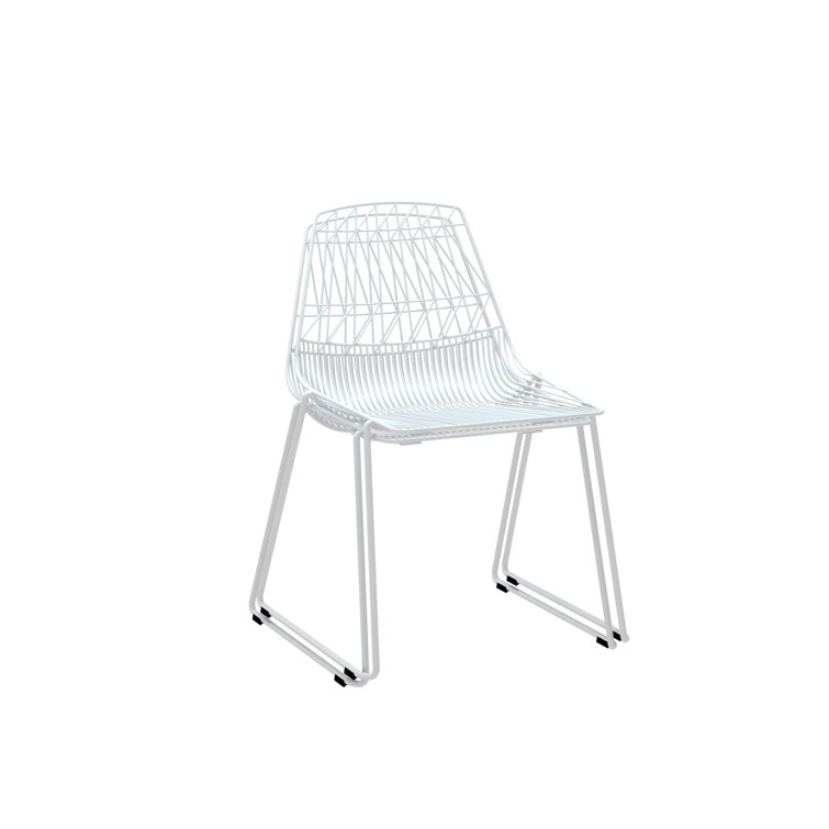 Stacking Lucy Modern Wire Dining Chair in White