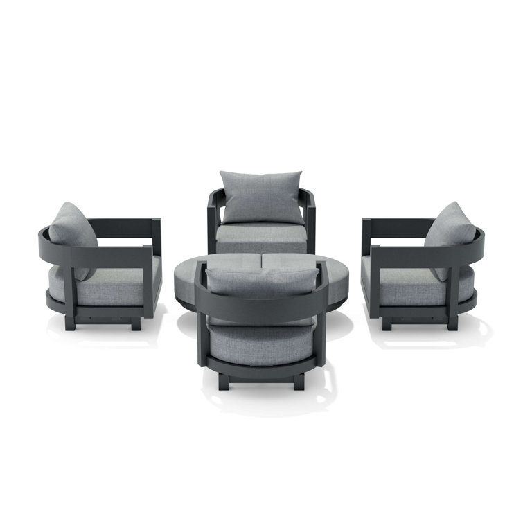 Coronado Dark Grey Aluminum 6-Piece Outdoor Conversation Set