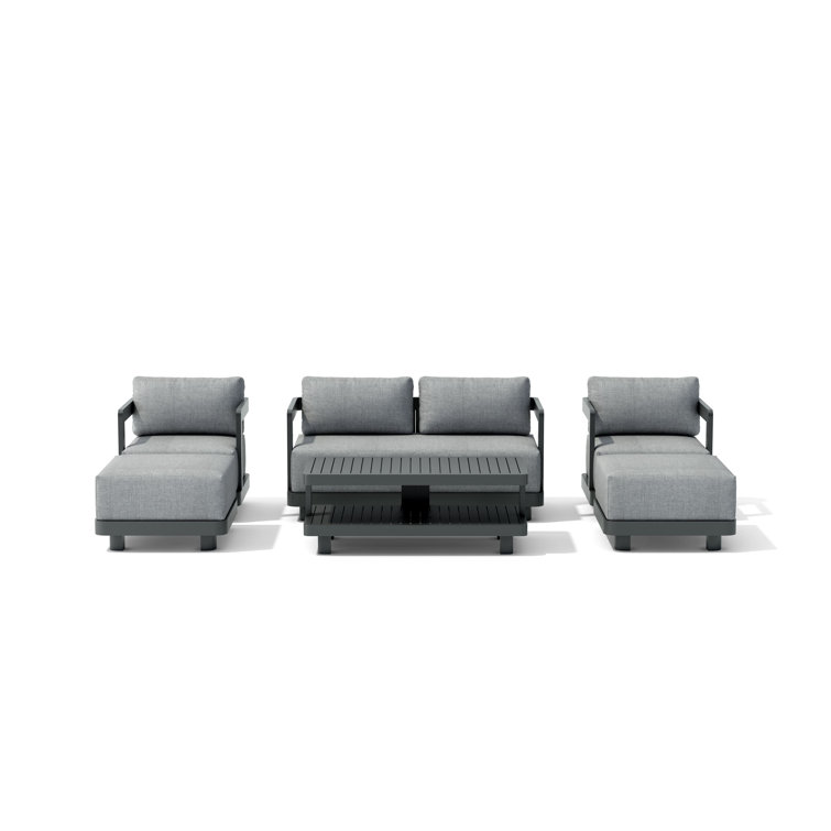 Granada Dark Grey Aluminum Outdoor 6-Piece Conversation Set