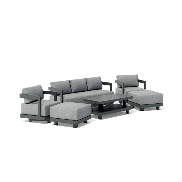 Granada Dark Grey Aluminum 6-Piece Outdoor Conversation Set