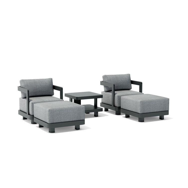 Granada Dark Grey Aluminum Outdoor 5-Piece Conversation Set