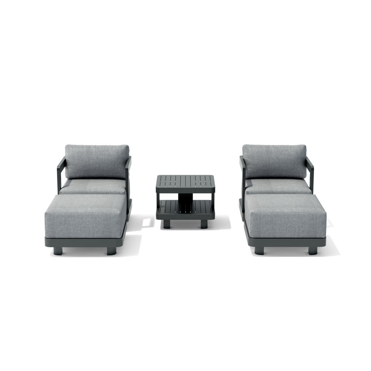 Granada Dark Grey Aluminum Outdoor 5-Piece Conversation Set