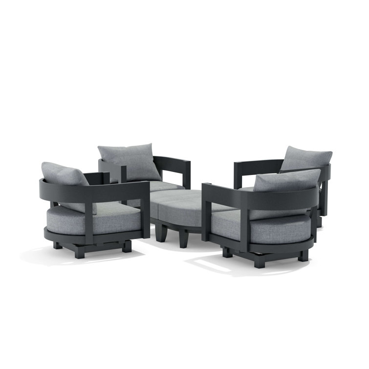 Coronado Dark Grey Aluminum 6-Piece Outdoor Conversation Set
