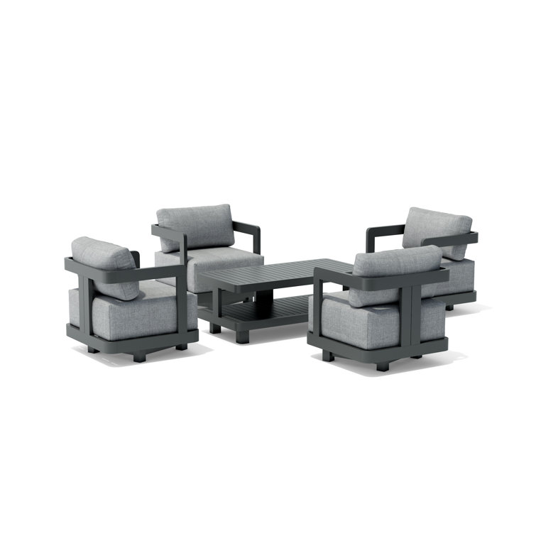Granada Dark Grey Aluminum Outdoor Conversation Set