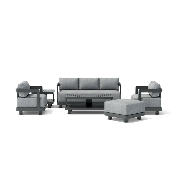 Granada Dark Grey Aluminum 6-Piece Outdoor Seating Set