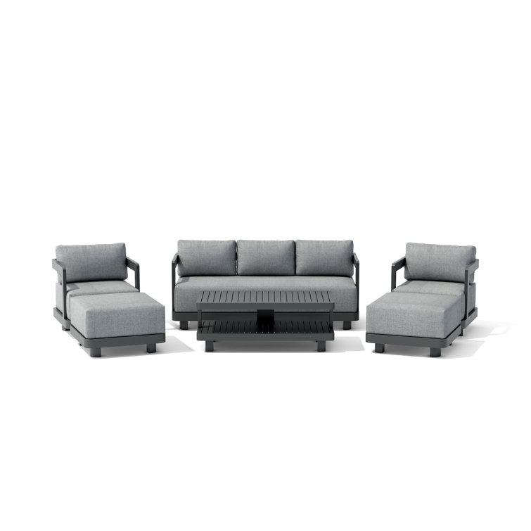 Granada Dark Grey Aluminum 6-Piece Outdoor Conversation Set