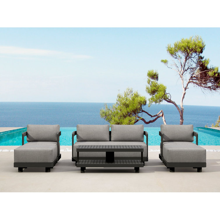 Granada Dark Grey Aluminum Outdoor 6-Piece Conversation Set