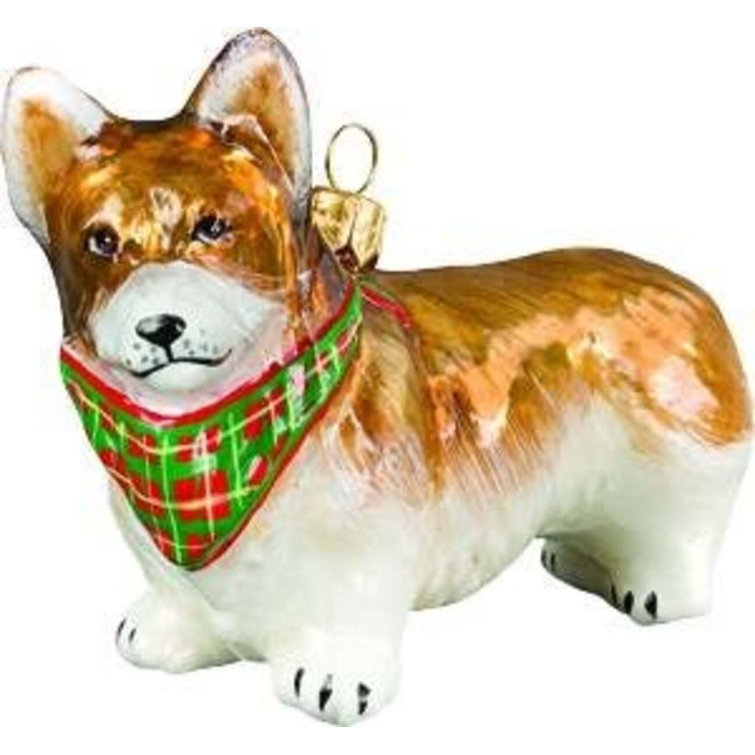 Handmade Glass Pembroke Welsh Corgi Christmas Ornament