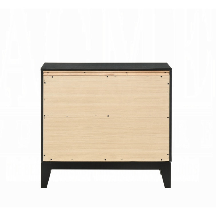 Haiden 31'' Weathered Black Nightstand with Silver Accents