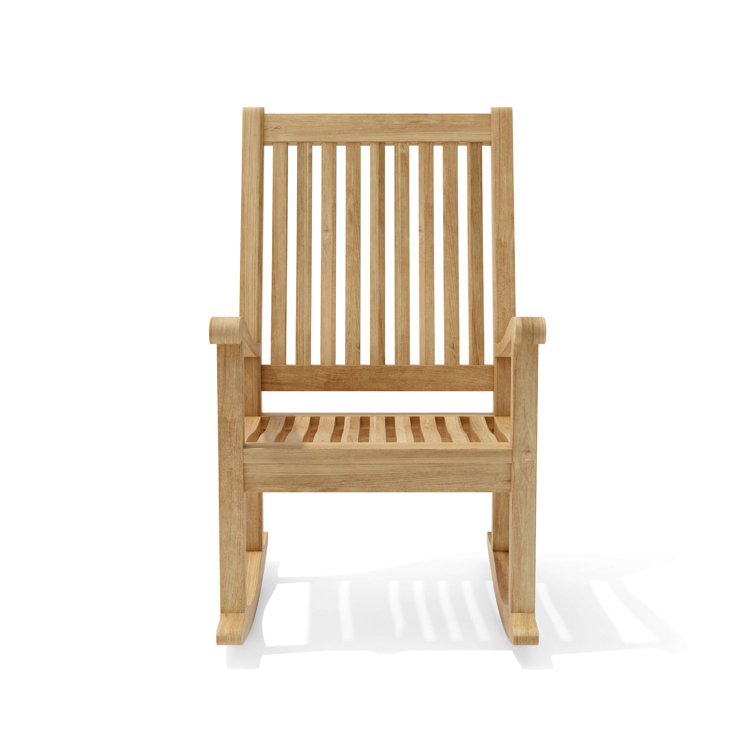 Natural Teak Solid Wood Rocking Armchair