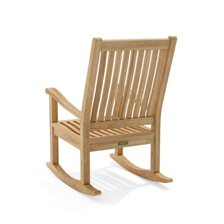 Natural Teak Solid Wood Rocking Armchair
