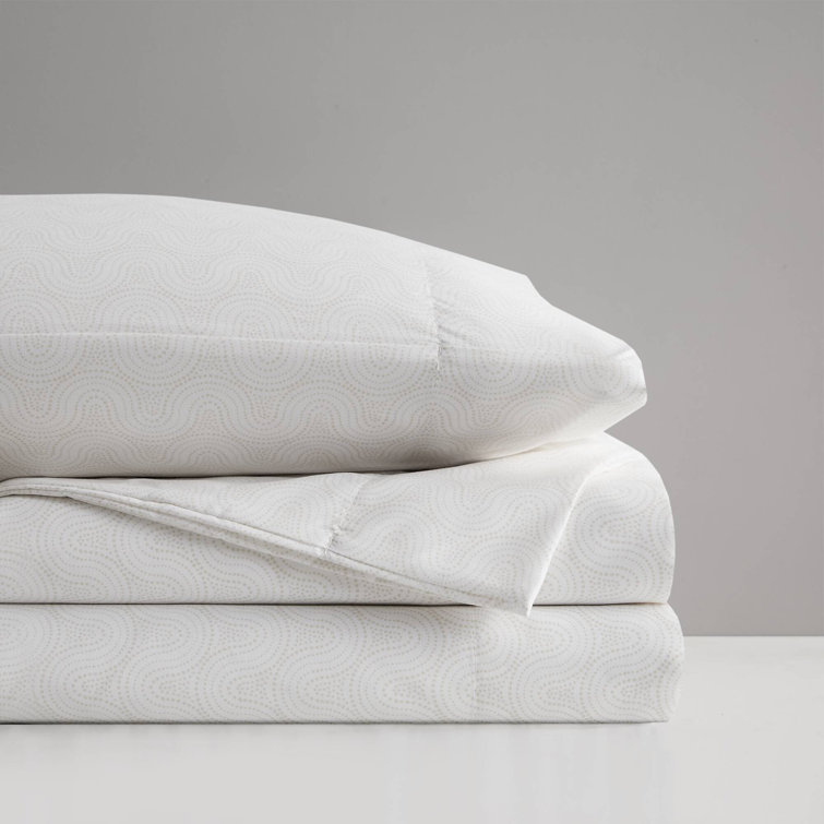 Queen Blue Stripe Cotton Percale Sheet Set