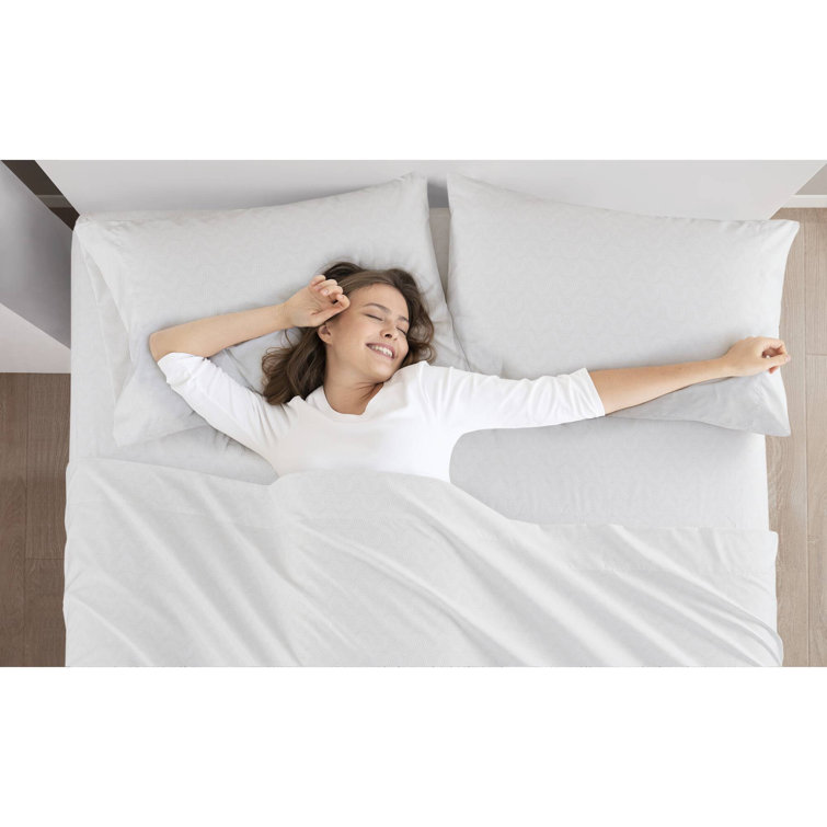 Twin Beige Dotted Arches Organic Cotton Microfiber Sheet Set