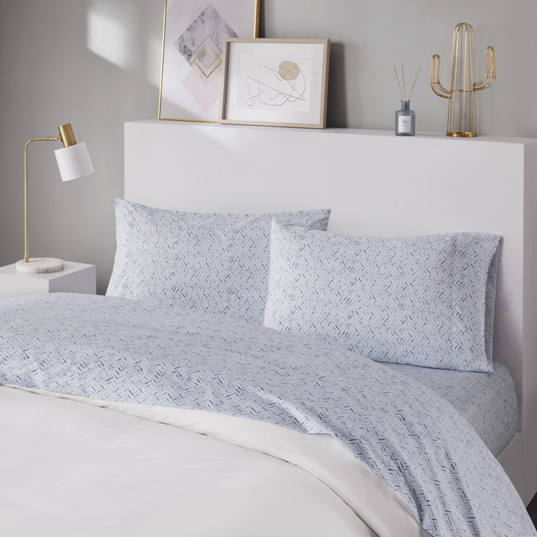 King Tan Leaves Cotton Percale Sheet Set