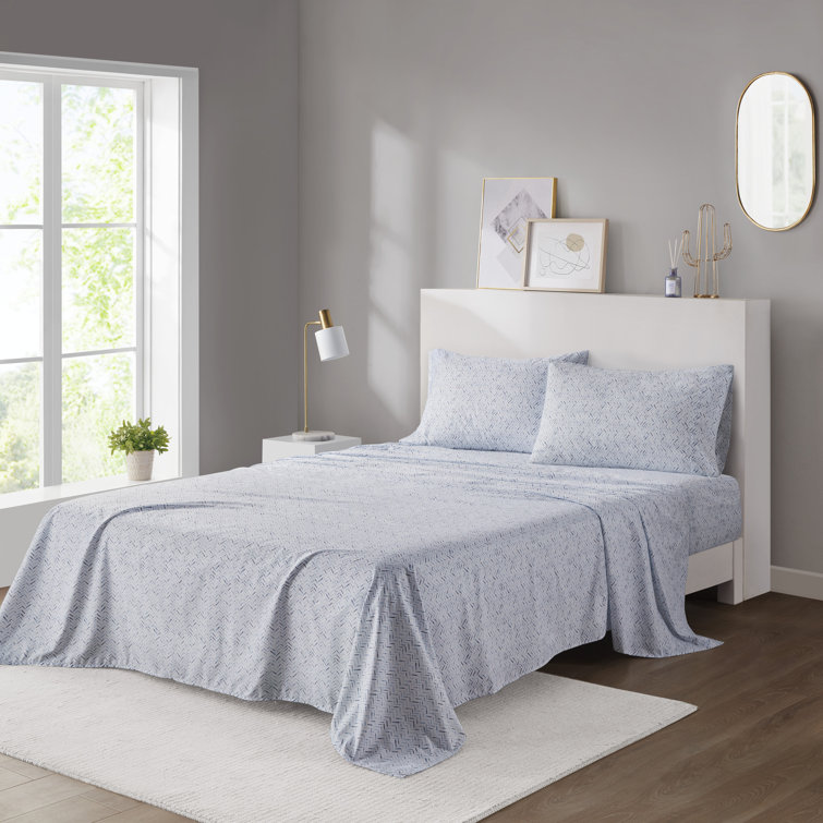 King Tan Leaves Cotton Percale Sheet Set
