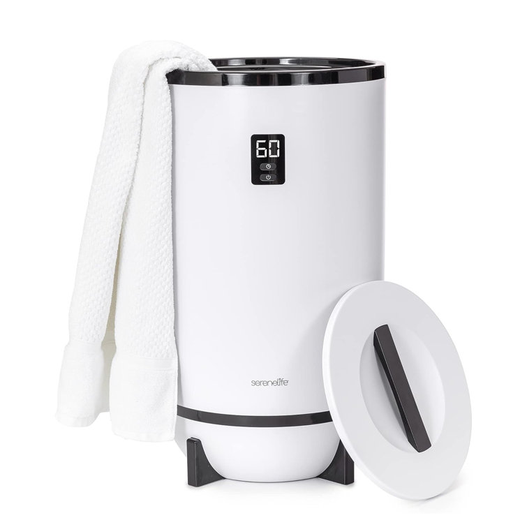 SereneLife White Electric Towel Warmer with Timer
