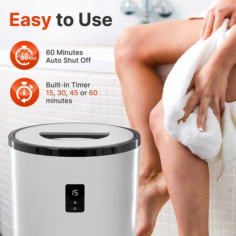 SereneLife White Electric Towel Warmer with Timer
