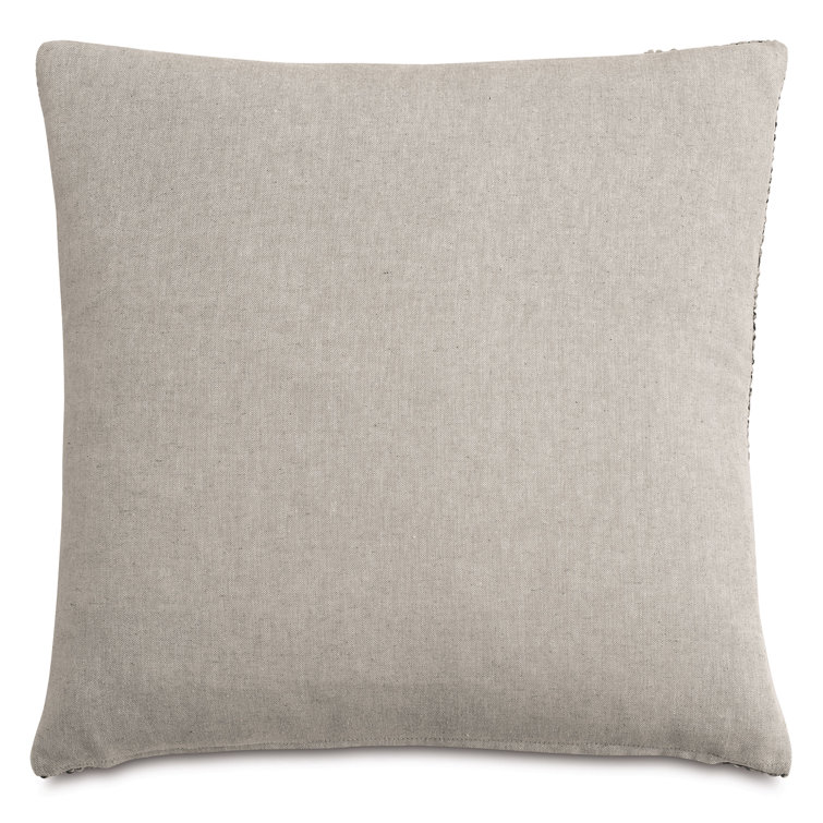 Blue and Gray Textured Polyester Square Lumbar Pillow