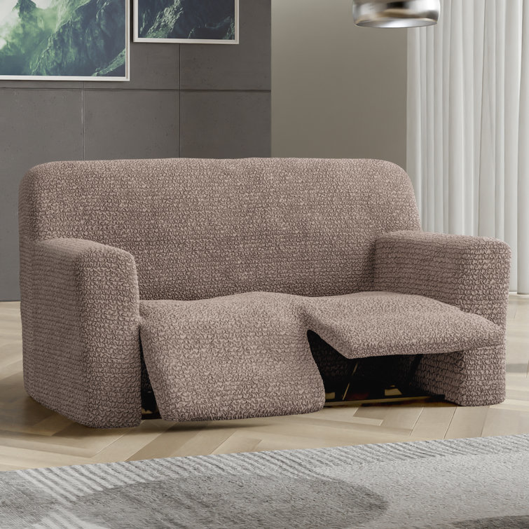 Burgundy Polyester Blend Stretch Loveseat Sofa Cover