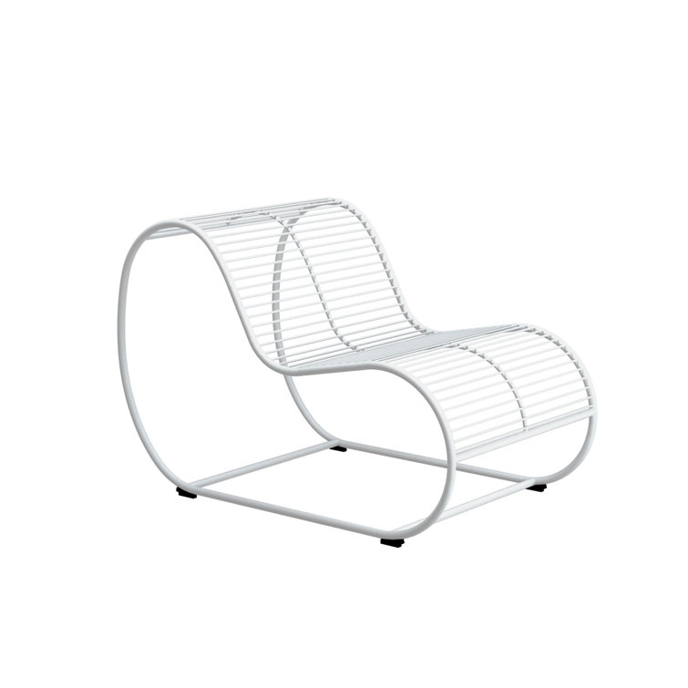 White Iron Weather Resistant Outdoor Lounge Chair