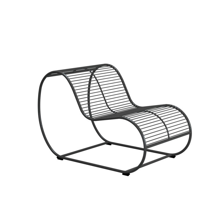 Black Weather-Resistant Wire Loop Lounge Chair