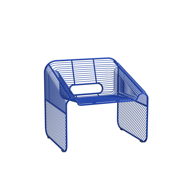 Electric Blue Metal Outdoor Lounge Chair