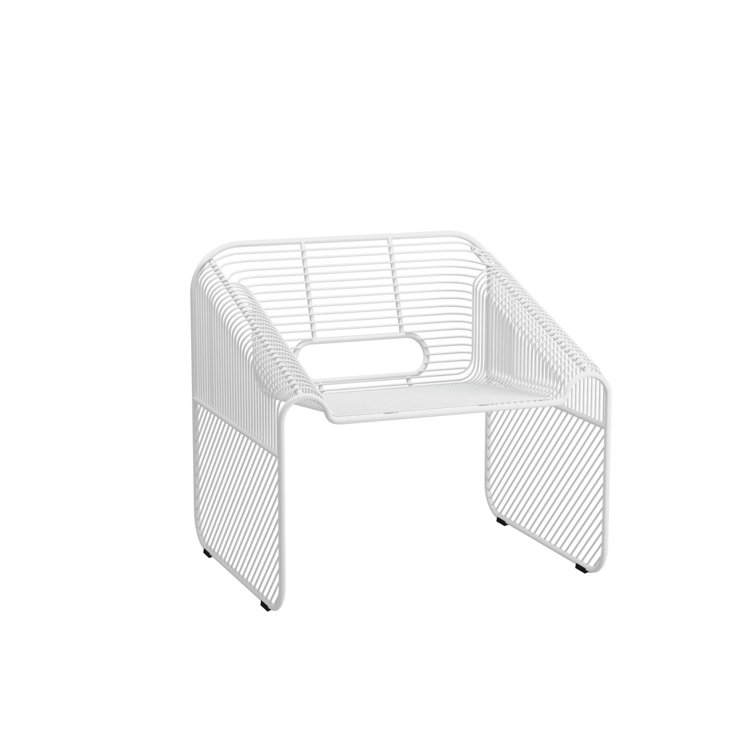 White Wire Frame Outdoor Lounge Chair