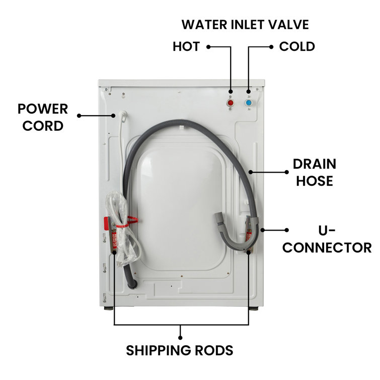 White 1.62cf Ventless All-in-One Washer Dryer with LED Control Panel