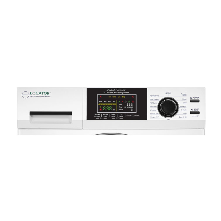 White 1.62cf Ventless All-in-One Washer Dryer with LED Control Panel