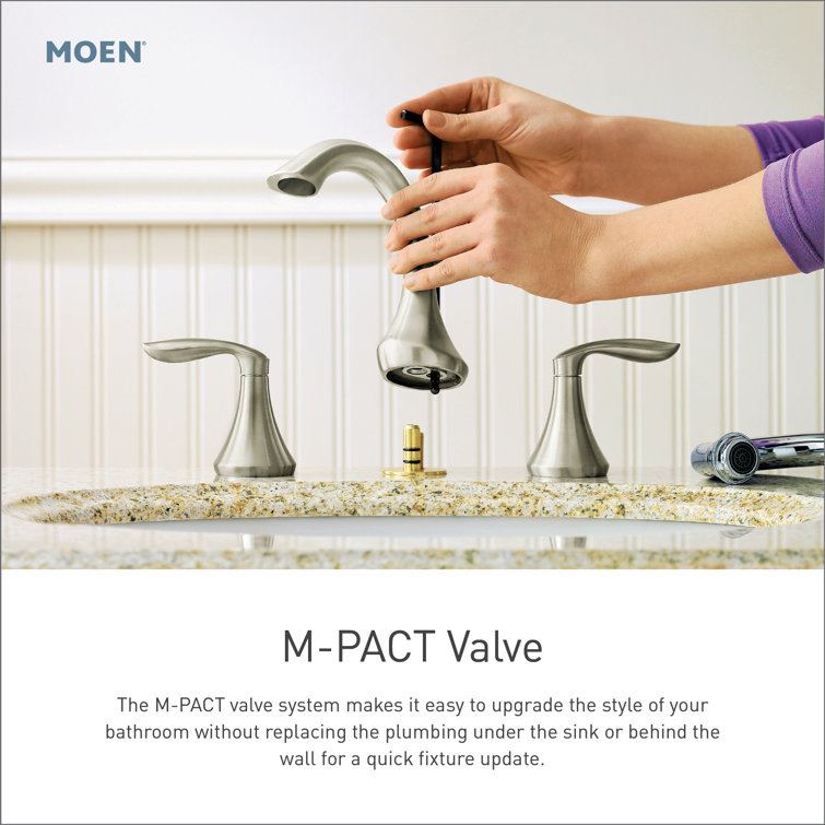 Eva Brushed Nickel Two-Handle High Arc Widespread Bathroom Faucet