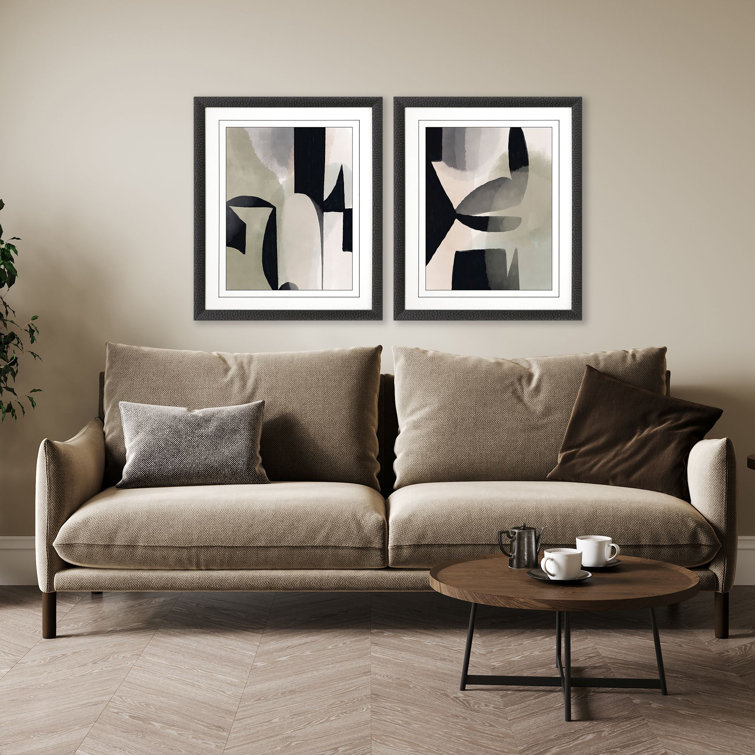 Shape Shift II Abstract Black and White Poster Set