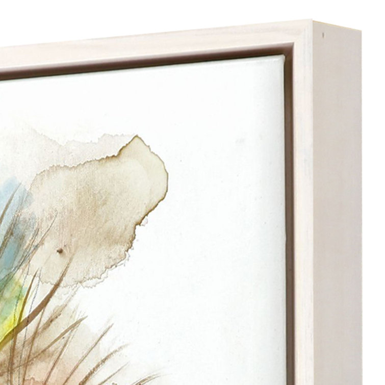 Dandelion II Floral Canvas with Whitewash Wood Frame