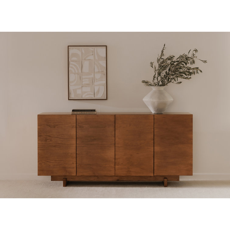 Octavia 74'' Solid Pine Sideboard in Natural Finish