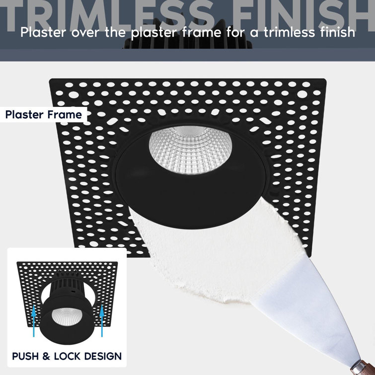 Black Aluminum 3-Inch Trimless LED Recessed Lighting Kit